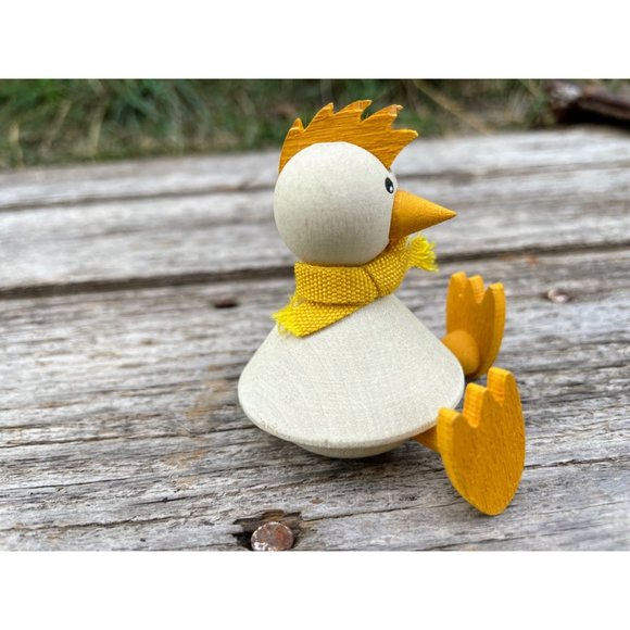 Vintage Swedish Wood Chicken Figurine Shelf Sitter - Picture 7 of 10